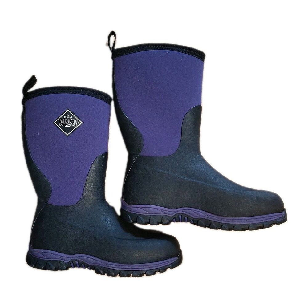 Muck Boot Company Kids Rugged II Boots Purple Black Waterproof Winter Outdoor